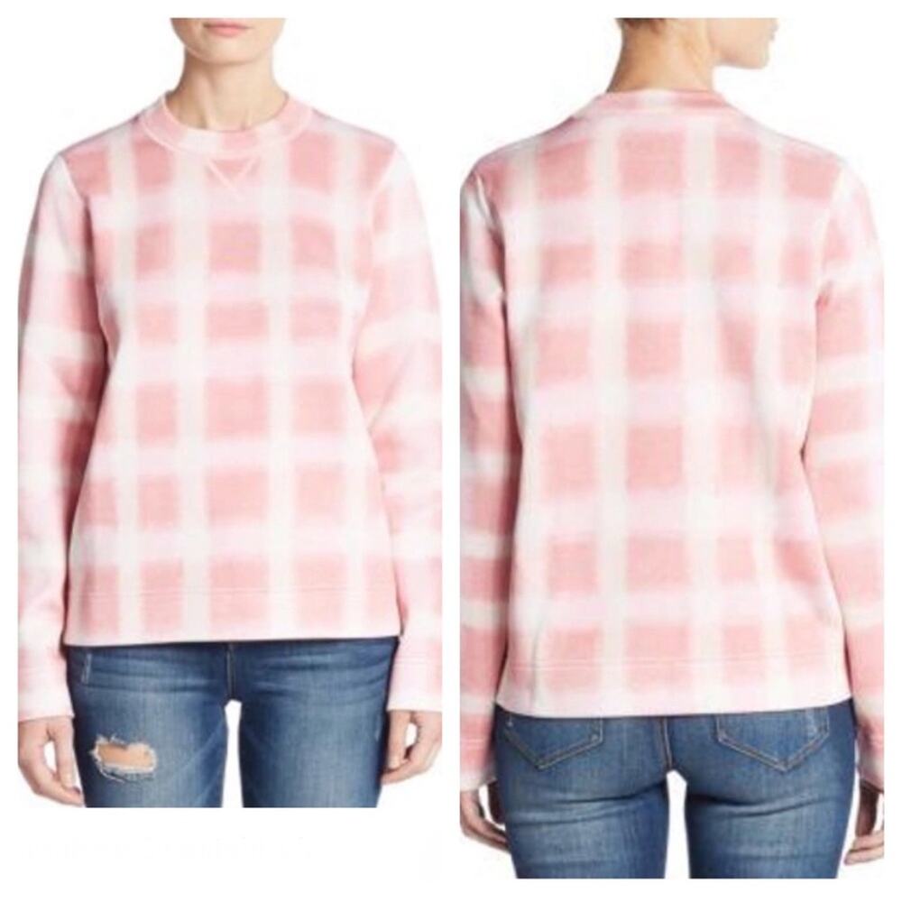 Marc By Marc Jacobs Women’s Pink Sweatshirt Blurred Gingham Piggy Pink